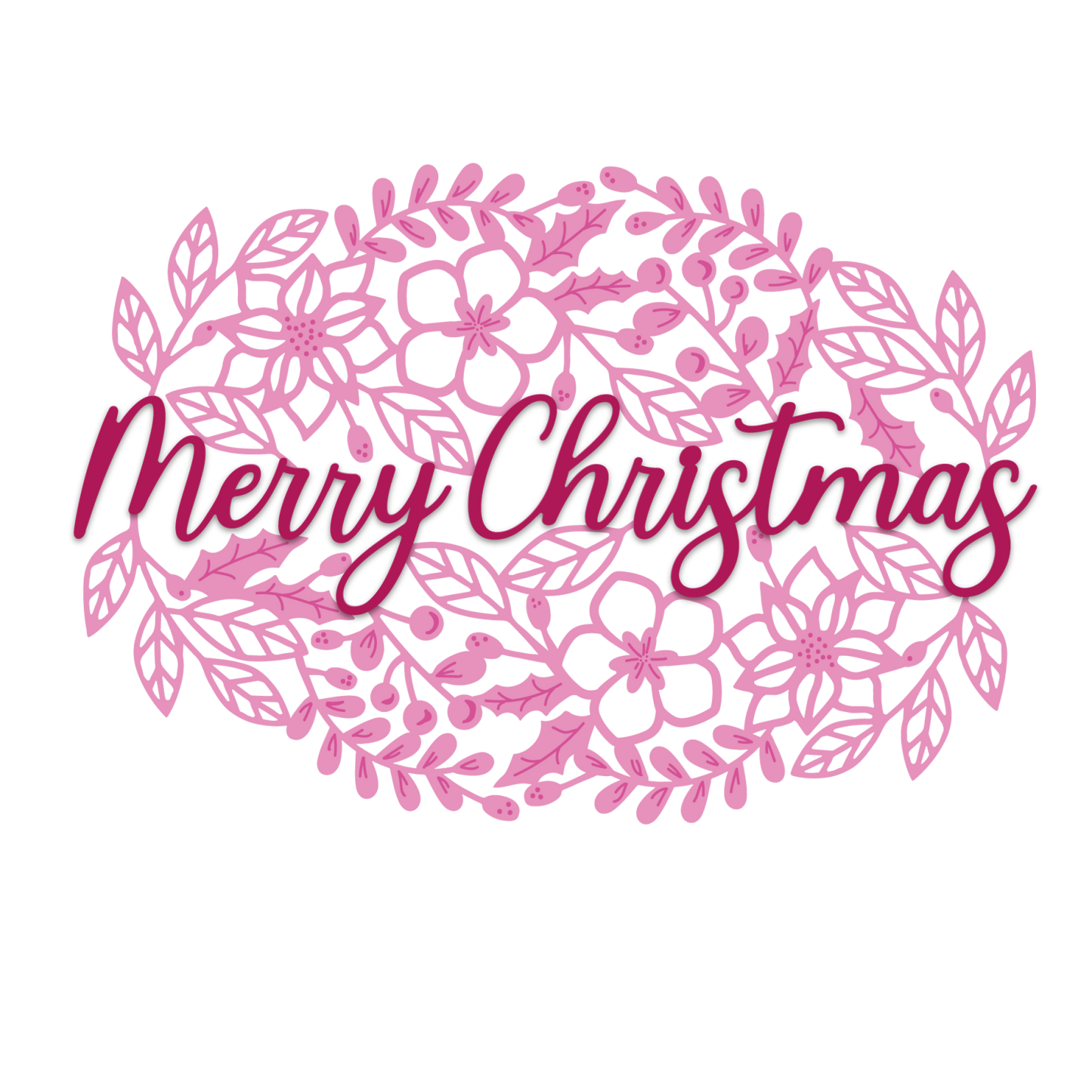 CHLOES CREATIVE CARDS METAL DIE SET - FLORAL MERRY CHRISTMAS