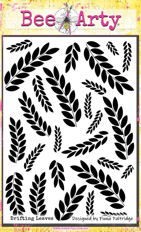 DRIFTING LEAVES A5 STENCIL BY BEE ARTY