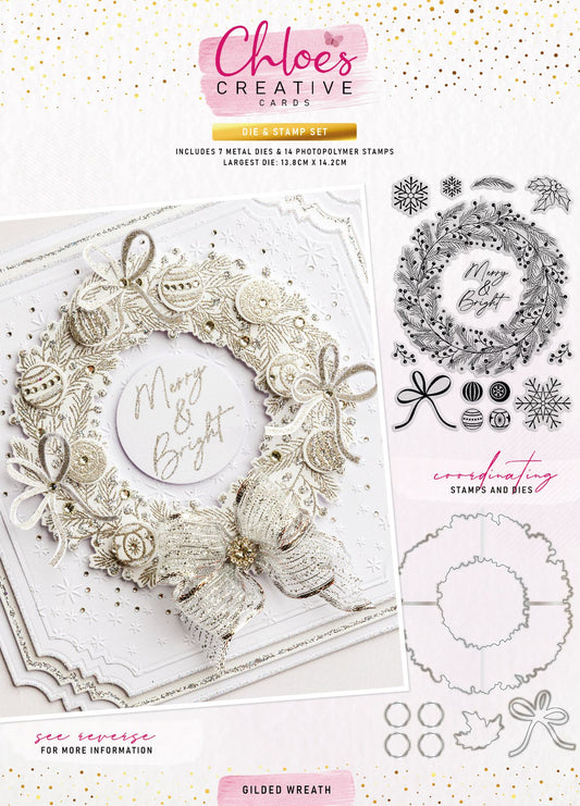 CHLOES CREATIVE CARDS DIE & STAMP SET - GILDED WREATH