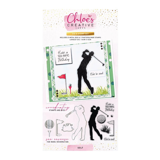 CHLOES CREATIVE CARDS DIE & STAMP SET - GOLF