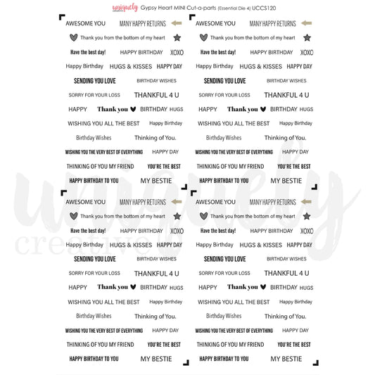 GYPSY HEART MINI CUT-A-PART SHEET