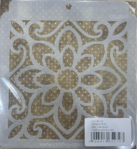 DECORATIVE FLOWER STENCIL BY CRAFT O'CLOCK