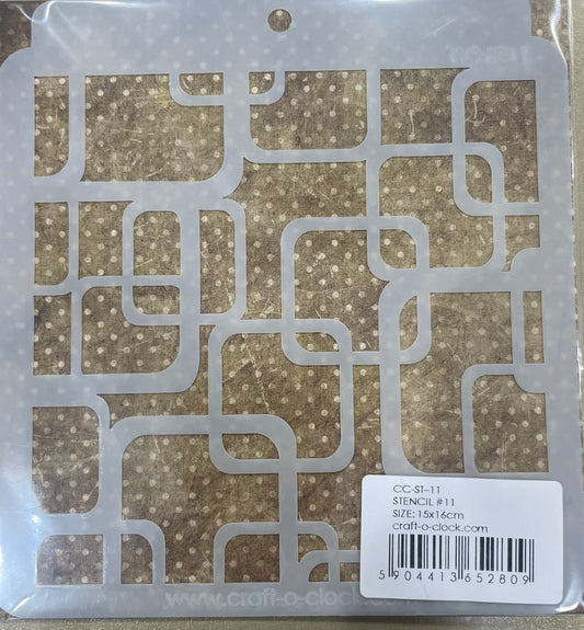 DECORATIVE SQUARES STENCIL BY CRAFT O'CLOCK