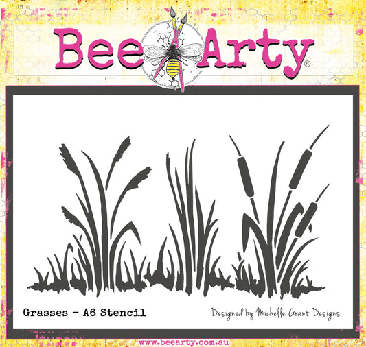 GRASSES A6 STENCIL BY BEE ARTY
