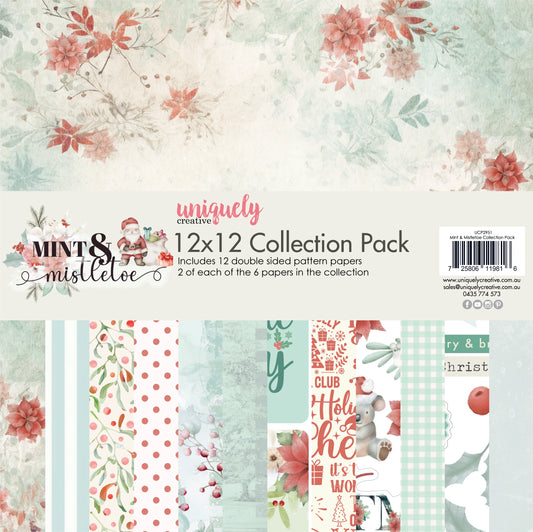 MINT & MISTLETOE 12" x 12" PAPER COLLECTION PACK BY UNIQUELY CREATIVE