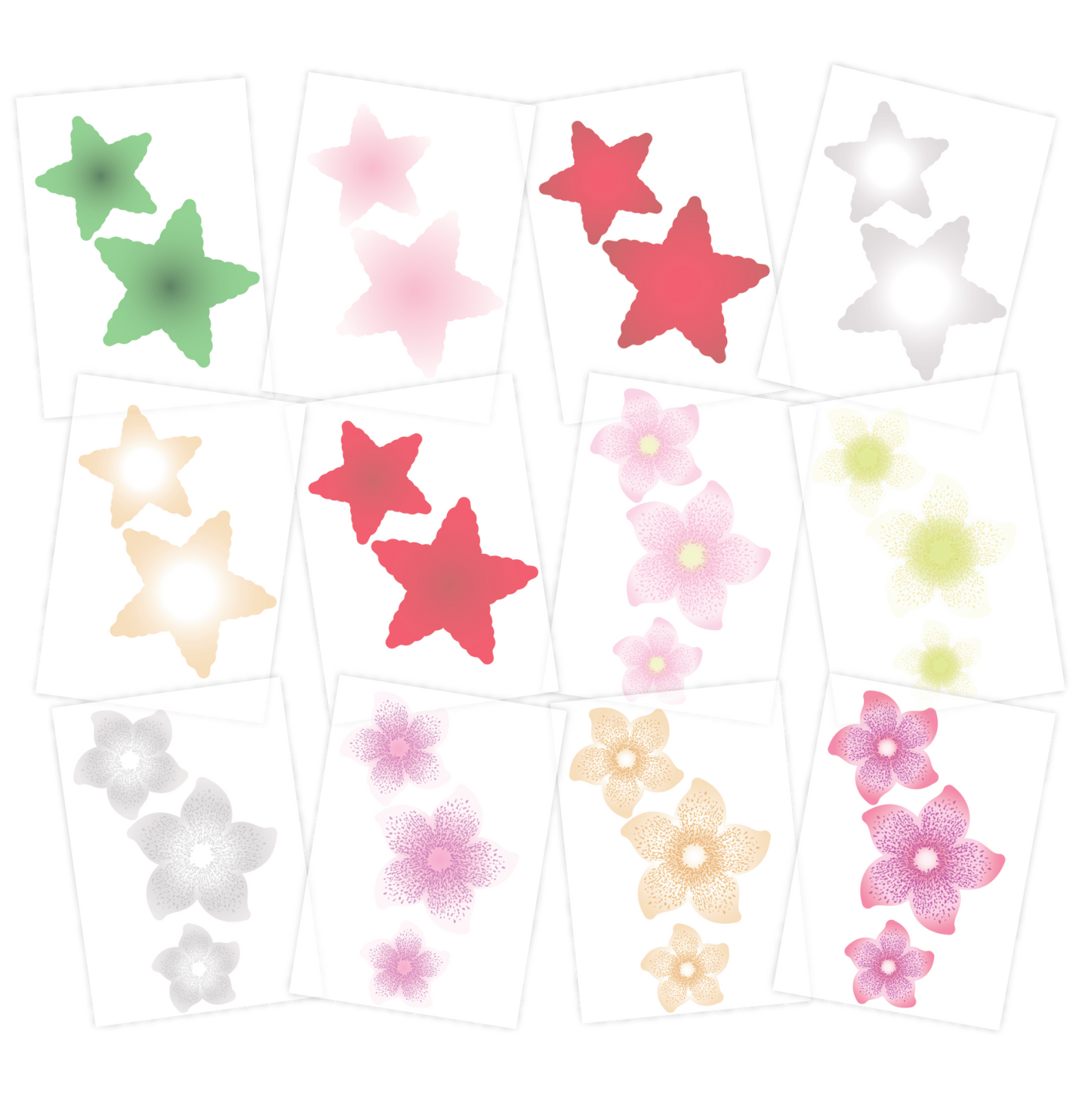 CHLOES CREATIVE CARDS DESIGNER VELLUM PAPER PAD - PRINTED CHRISTMAS FLOWER OMBRE