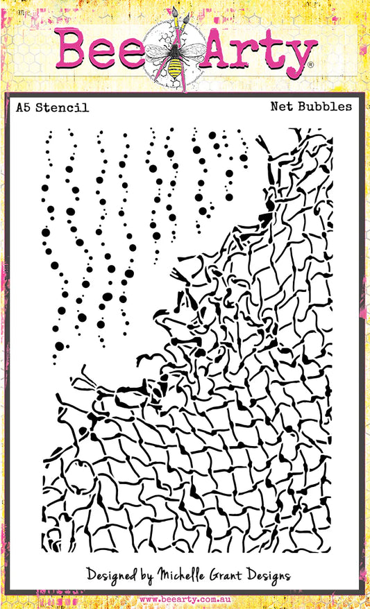 NET BUBBLES A5 STENCIL BY BEE ARTY