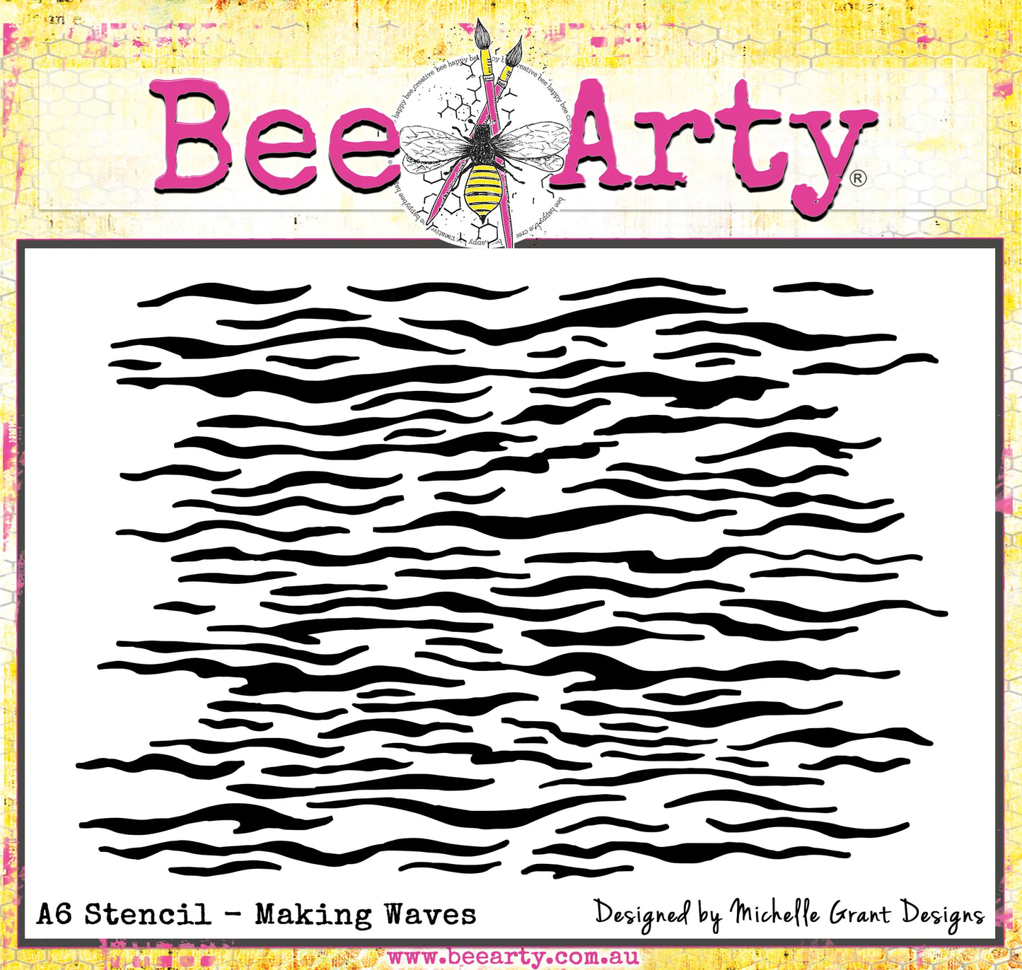 MAKING WAVES A6 STENCIL BY BEE ARTY