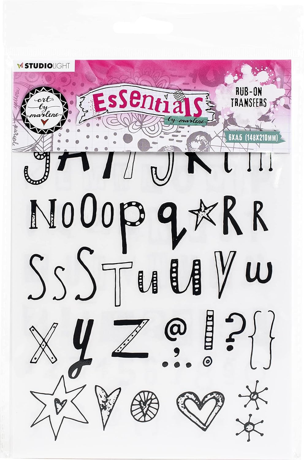 ART BY MARLENE ESSENTIALS ALPHABET & QUOTE RUB-ON PACK