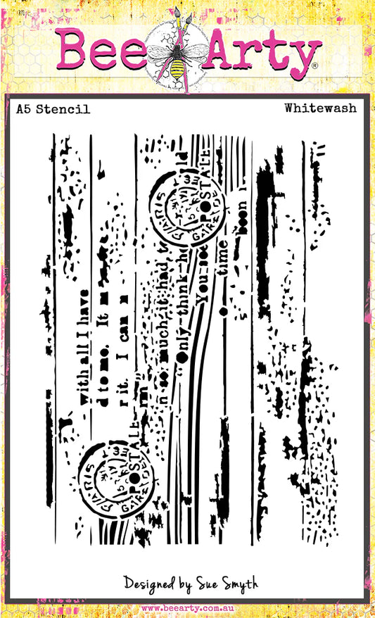 WHITEWASH A5 STENCIL BY BEE ARTY