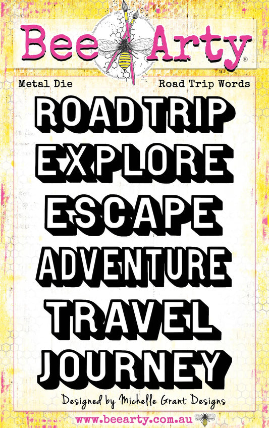 ROAD TRIP WORDS METAL DIE BY BEE ARTY