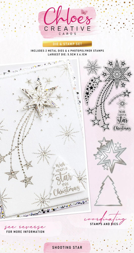 CHLOES CREATIVE CARDS DIE & STAMP SET - SHOOTING STAR