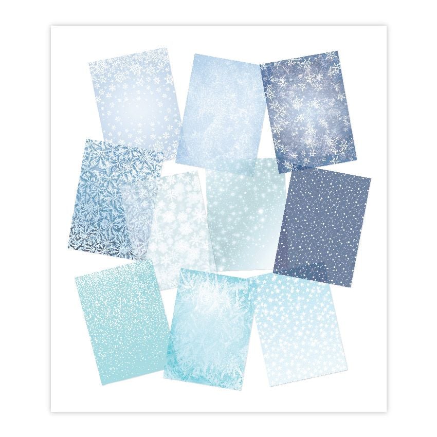 CHLOES CREATIVE CARDS DESIGNER PRINTED A5 VELLUM - SNOWFLAKE FLURRY MINI PACK