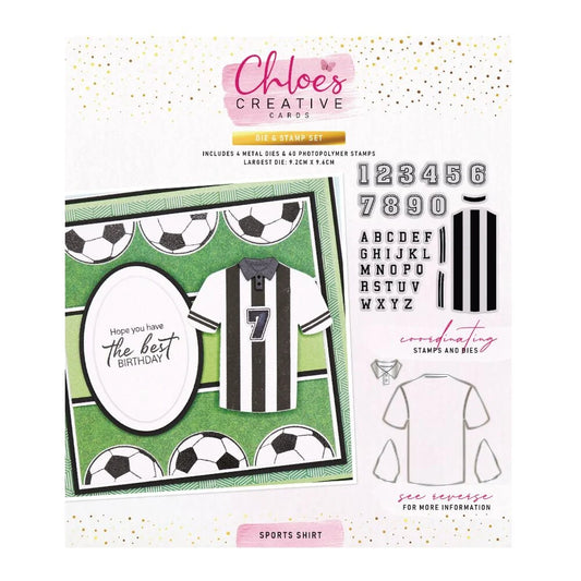 CHLOES CREATIVE CARDS DIE & STAMP SET - SPORTS SHIRT