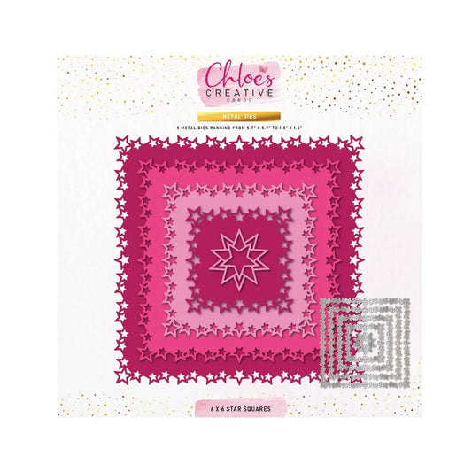 CHLOES CREATIVE CARDS METAL DIE SET - 6 X 6 STAR SQUARES
