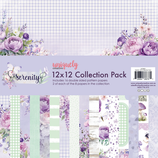 SERENITY 12" x 12" PAPER COLLECTION PACK BY UNIQUELY CREATIVE