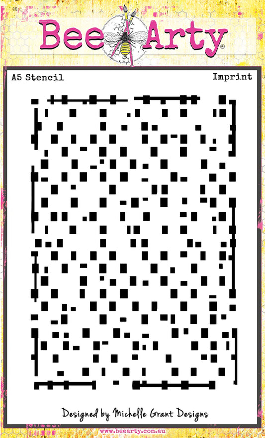 IMPRINTED A5 STENCIL BY BEE ARTY