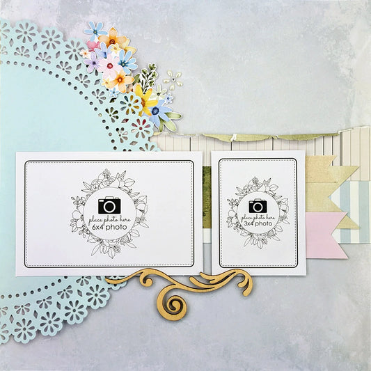 LIGHT BLUE LACY CIRCLE DECORATIVE BASE LAYER