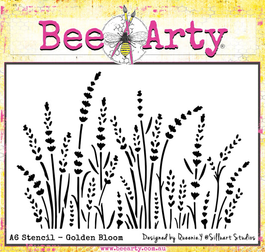 GOLDEN BLOOM A6 STENCIL BY BEE ARTY