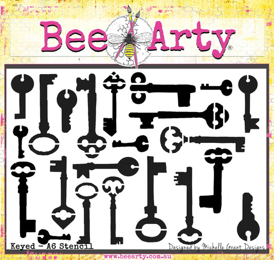 KEYED A6 STENCIL BY BEE ARTY