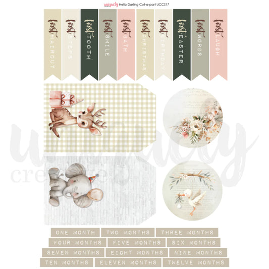 HELLO DARLING CUT-A-PART SHEET BY UNIQUELY CREATIVE