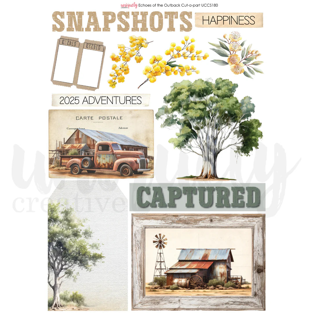 ECHOES OF THE OUTBACK CUT-A-PART SHEET BY UNIQUELY CREATIVE