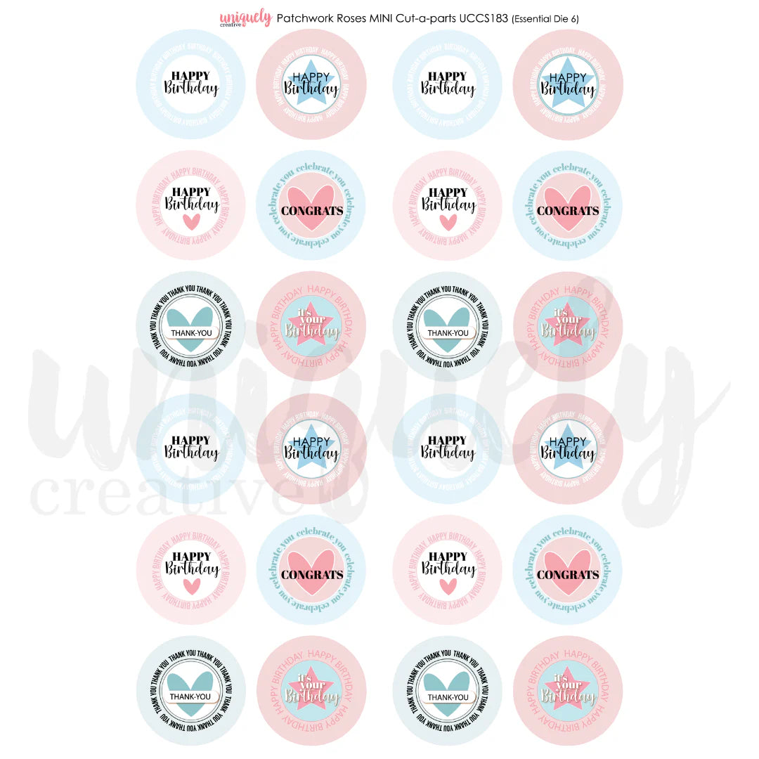 PATCHWORK ROSES MINI CUT-A-PART SHEET BY UNIQUELY CREATIVE