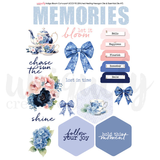 INDIGO BLOOM CUT-A-PART SHEET BY UNIQUELY CREATIVE