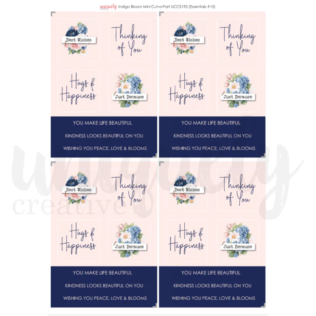 INDIGO BLOOM CUT-A-PART SHEET MINI BY UNIQUELY CREATIVE