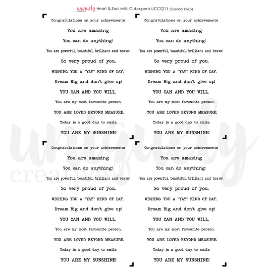 HEART & SOUL CUT-A-PART SHEET MINI BY UNIQUELY CREATIVE