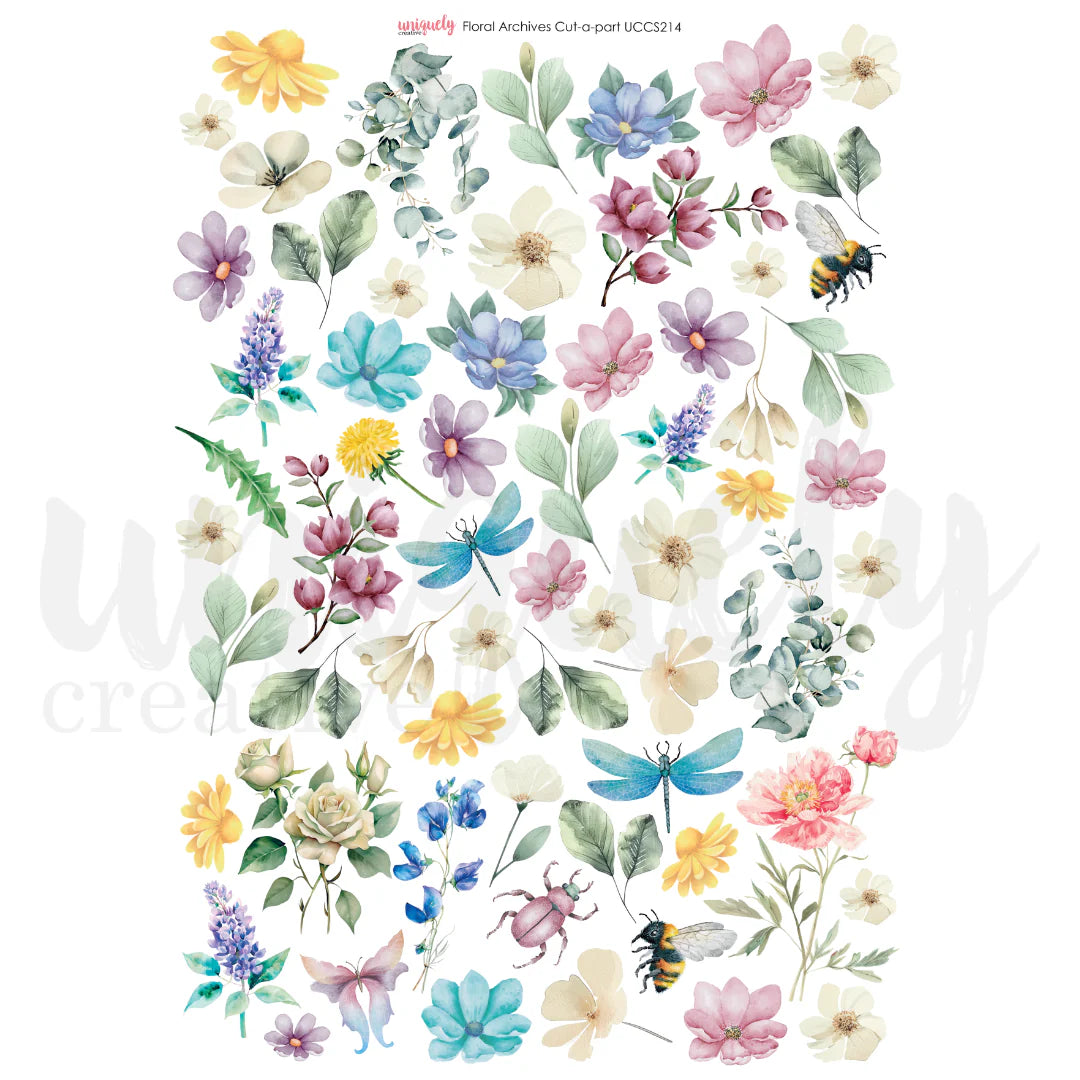 FLORAL ARCHIVES CUT-A-PART SHEET BY UNIQUELY CREATIVE