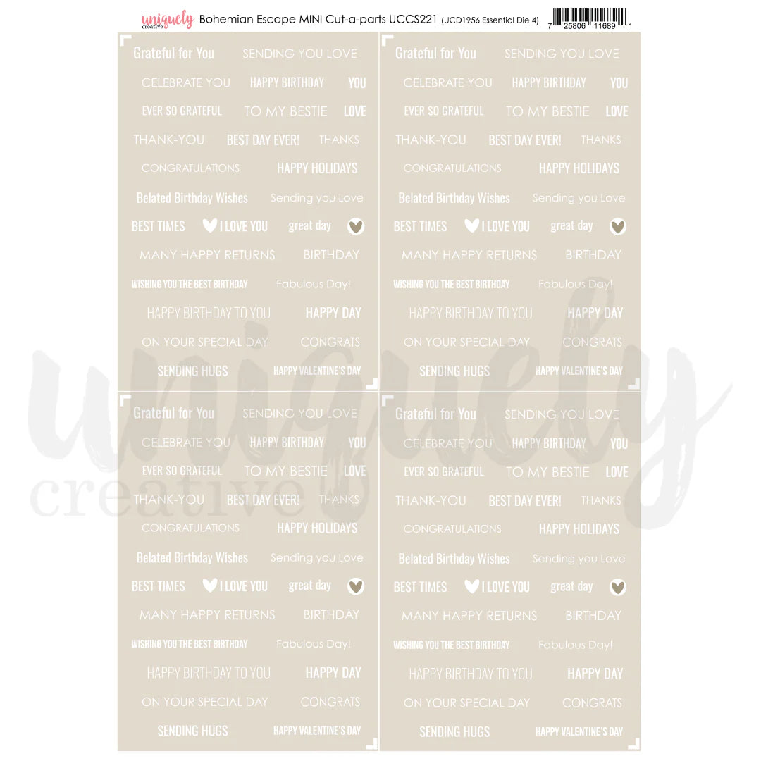 BOHEMIAN ESCAPE MINI CUT-A-PART SHEET