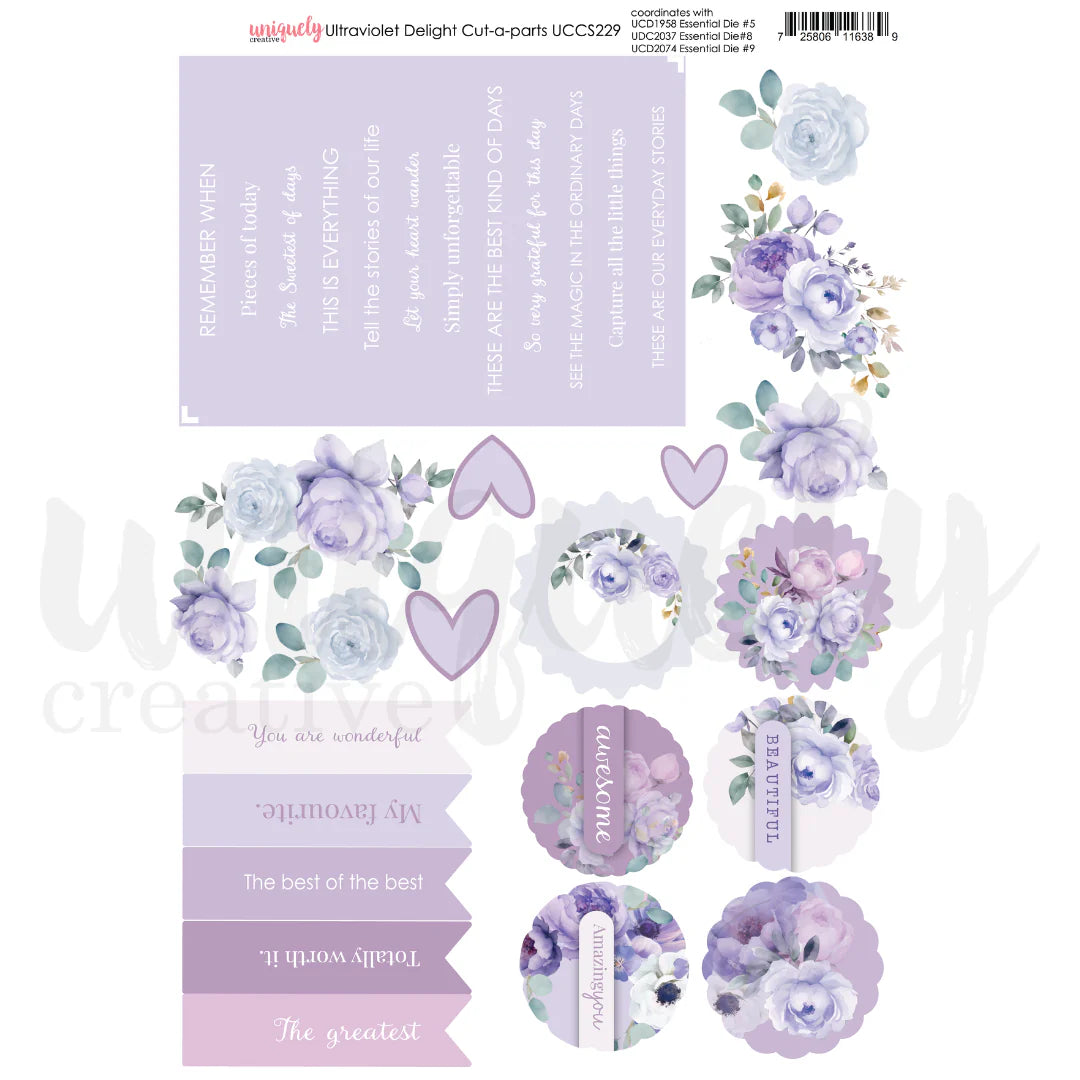 ULTRAVIOLET DELIGHT CUT-A-PART SHEET BY UNIQUELY CREATIVE