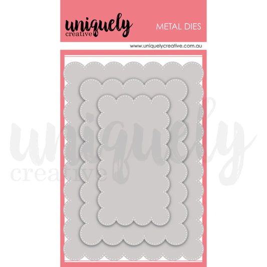 OVERSIZED SCALLOPED NESTING RECTANGLE DIE - UNIQUELY CREATIVE