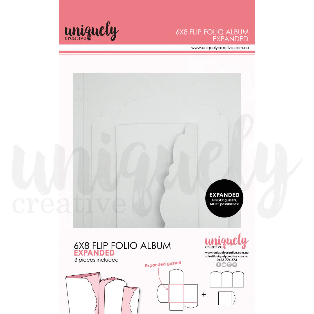 6" X 8" FLIP FOLIO EXPANDED ALBUM BY UNIQUELY CREATIVE - WHITE