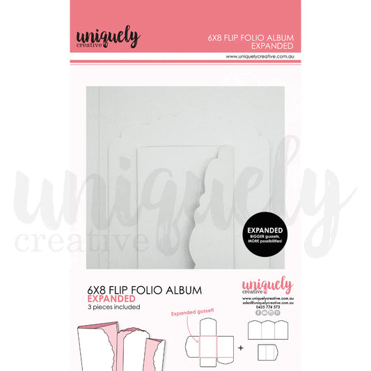 6" X 8" FLIP FOLIO EXPANDED ALBUM BY UNIQUELY CREATIVE - WHITE