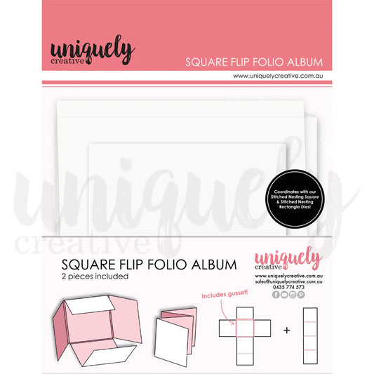 SQUARE FLIP FOLIO ALBUM BY UNIQUELY CREATIVE - WHITE