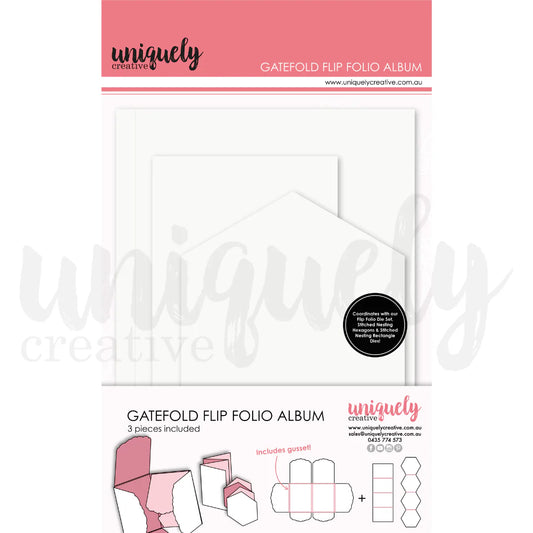 GATEFOLD FLIP FOLIO ALBUM BY UNIQUELY CREATIVE - WHITE