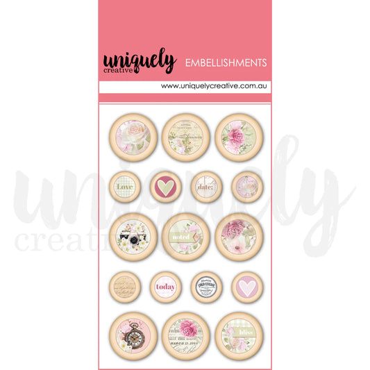 DEAR DIARY WOODEN BUTTONS - BY UNIQUELY CREATIVE