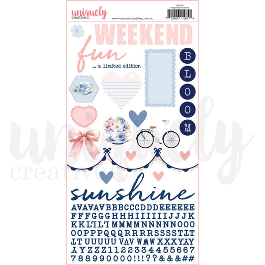 INDIGO BLOOM STICKER SHEET BY UNIQUELY CREATIVE