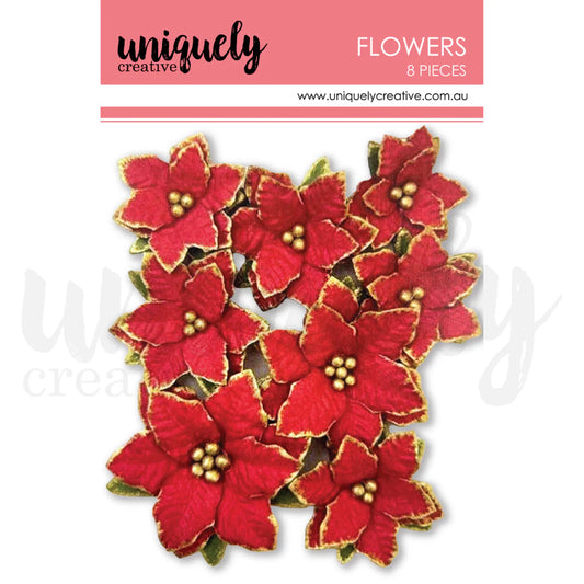 CHRISTMAS POINSETTIA FLOWERS BY UNIQUELY CREATIVE