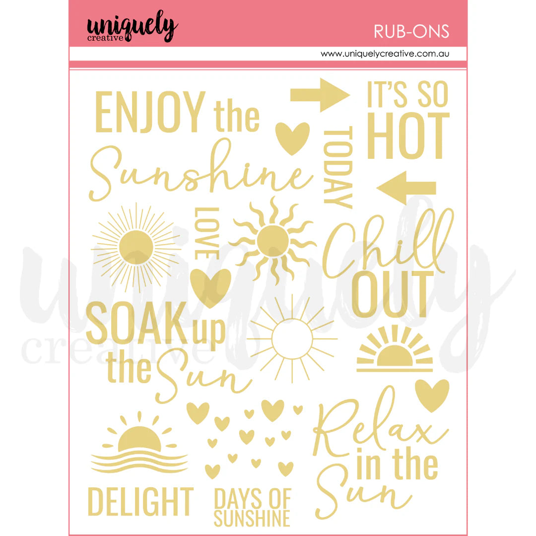 BOHEMIAN ESCAPE RUB-ONS SHEET BY UNIQUELY CREATIVE