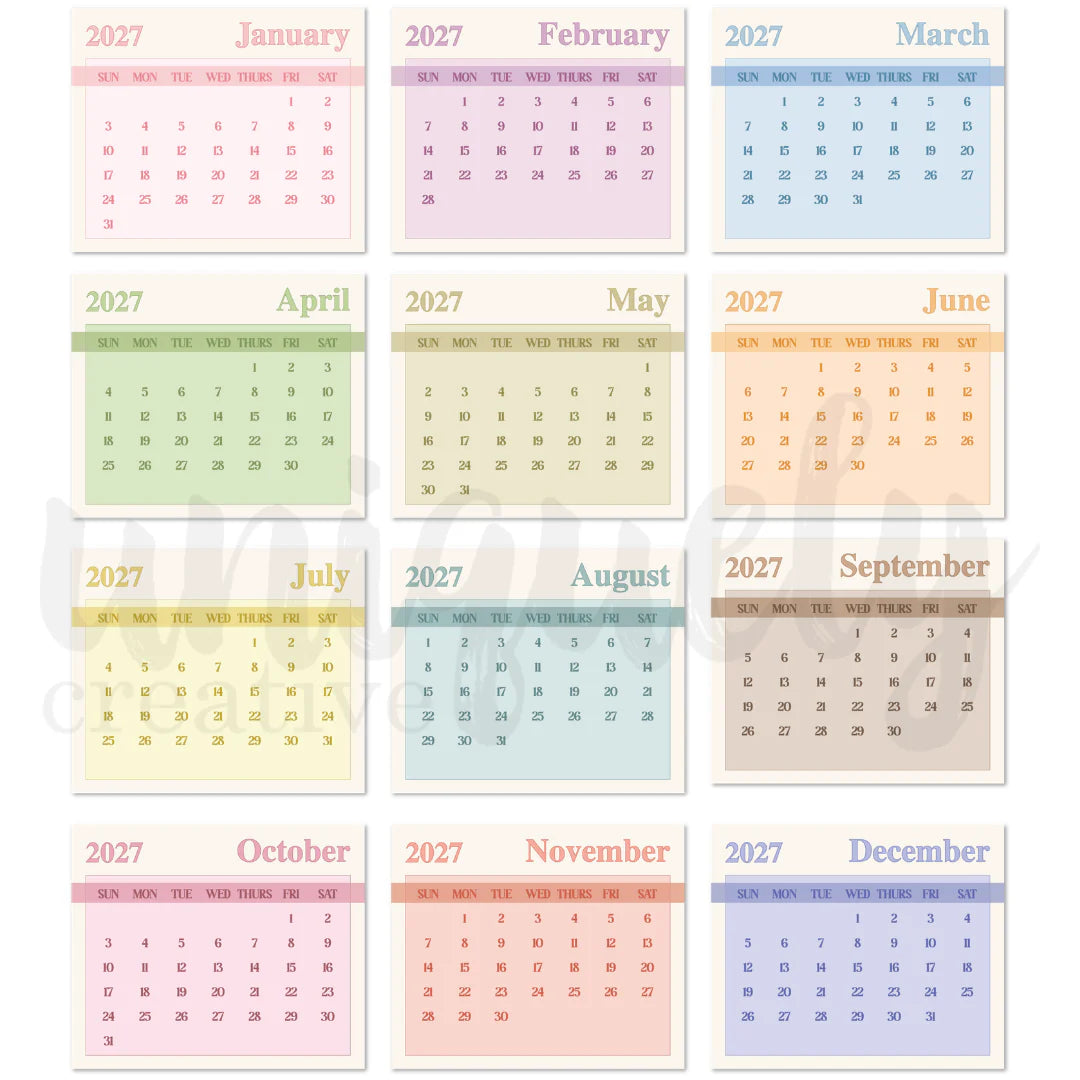 2027 CALENDAR PADS - UNIQUELY CREATIVE