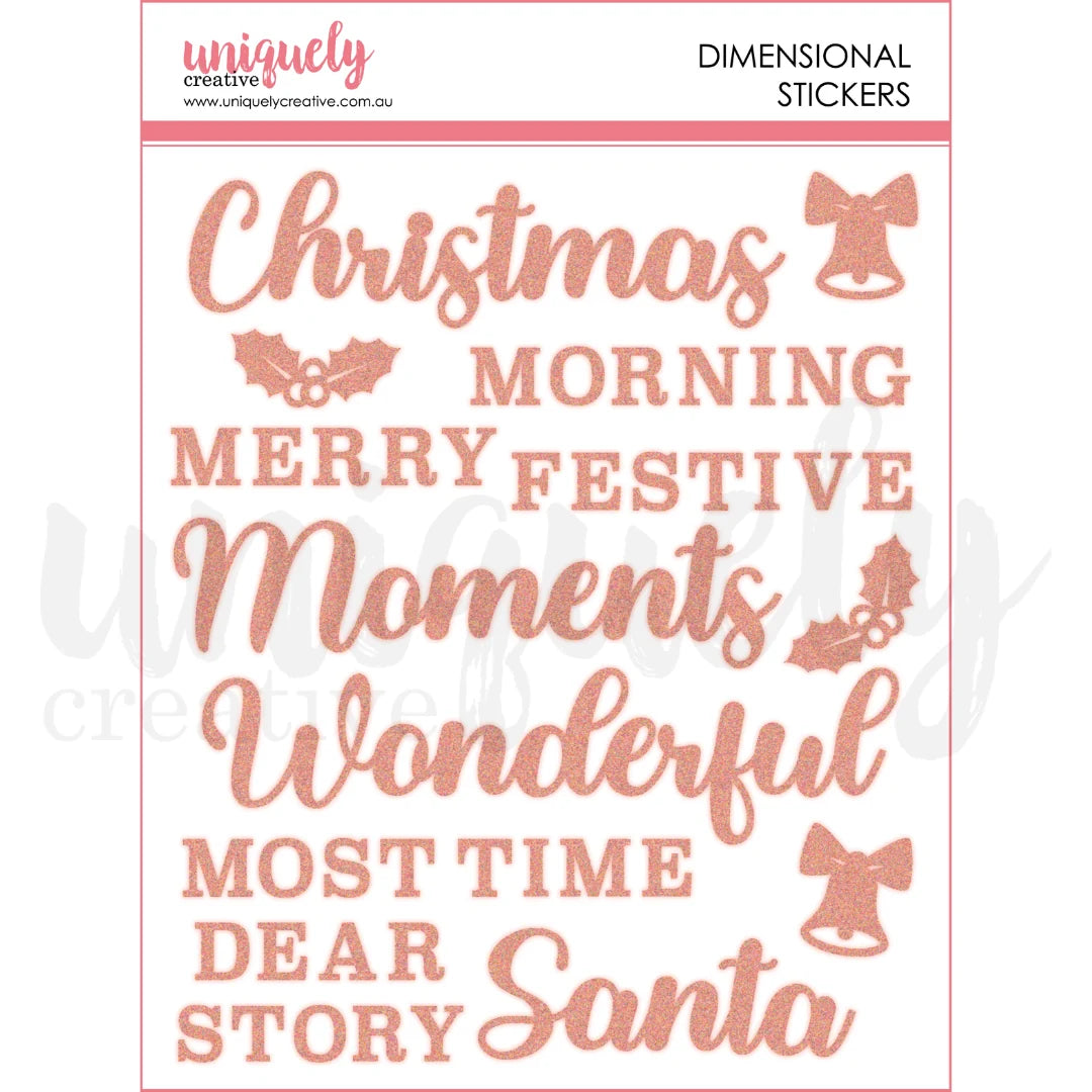 CHRISTMAS KEEPSAKES GLITTER DIMENSIONAL STICKERS - UNIQUELY CREATIVE