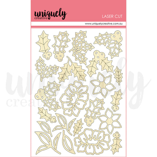 HOLLY LASER CUT STICKERS BY UNIQUELY CREATIVE