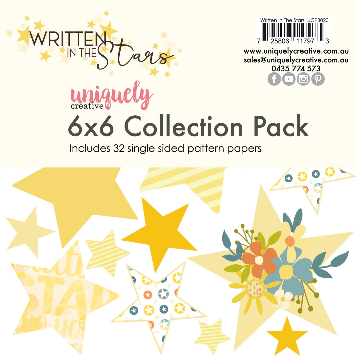 WRITTEN IN THE STARS 6" x 6" PAPER COLLECTION PACK BY UNIQUELY CREATIVE