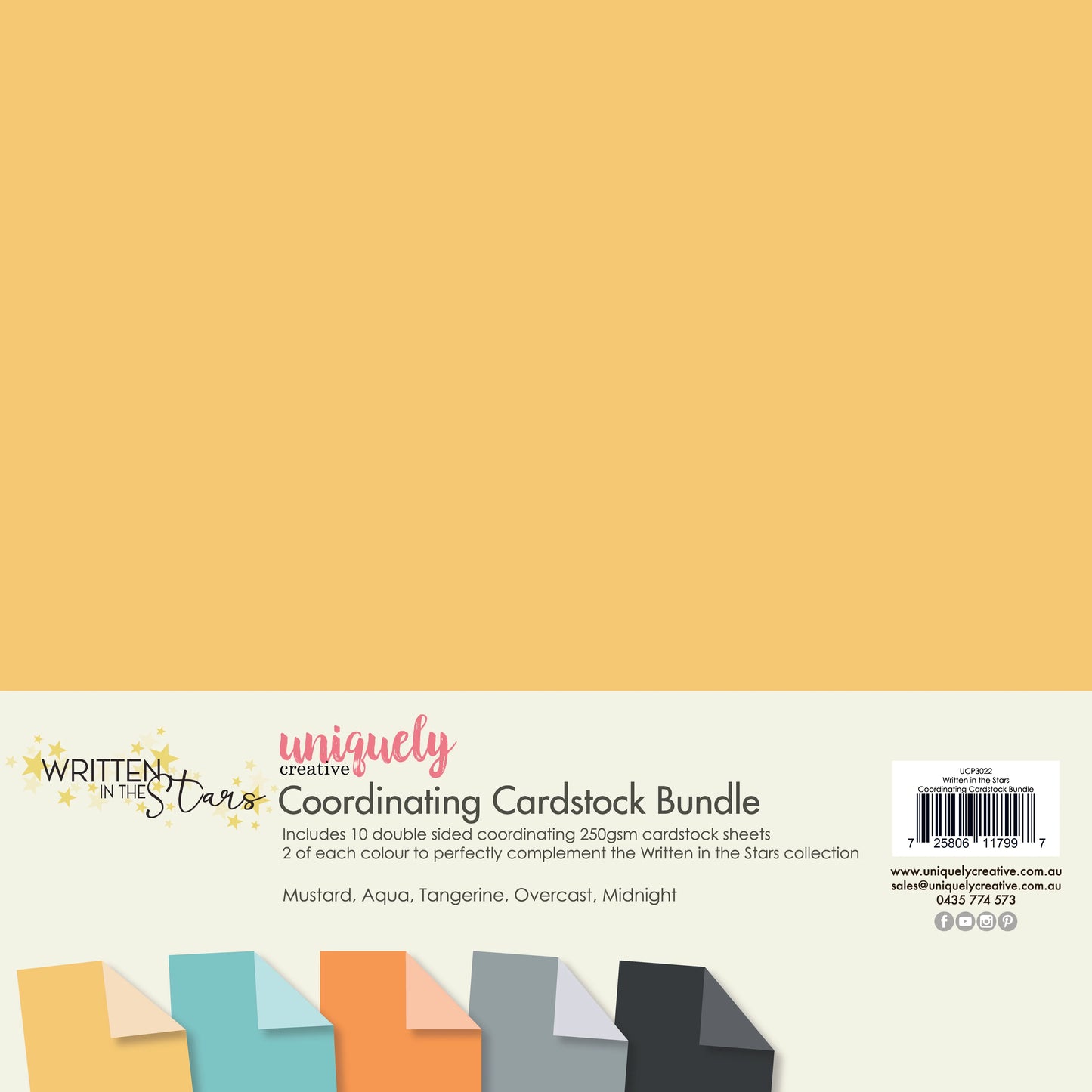 WRITTEN IN THE STARS 12" x 12" CO-ORDINATING CARDSTOCK BUNDLE BY UNIQUELY CREATIVE
