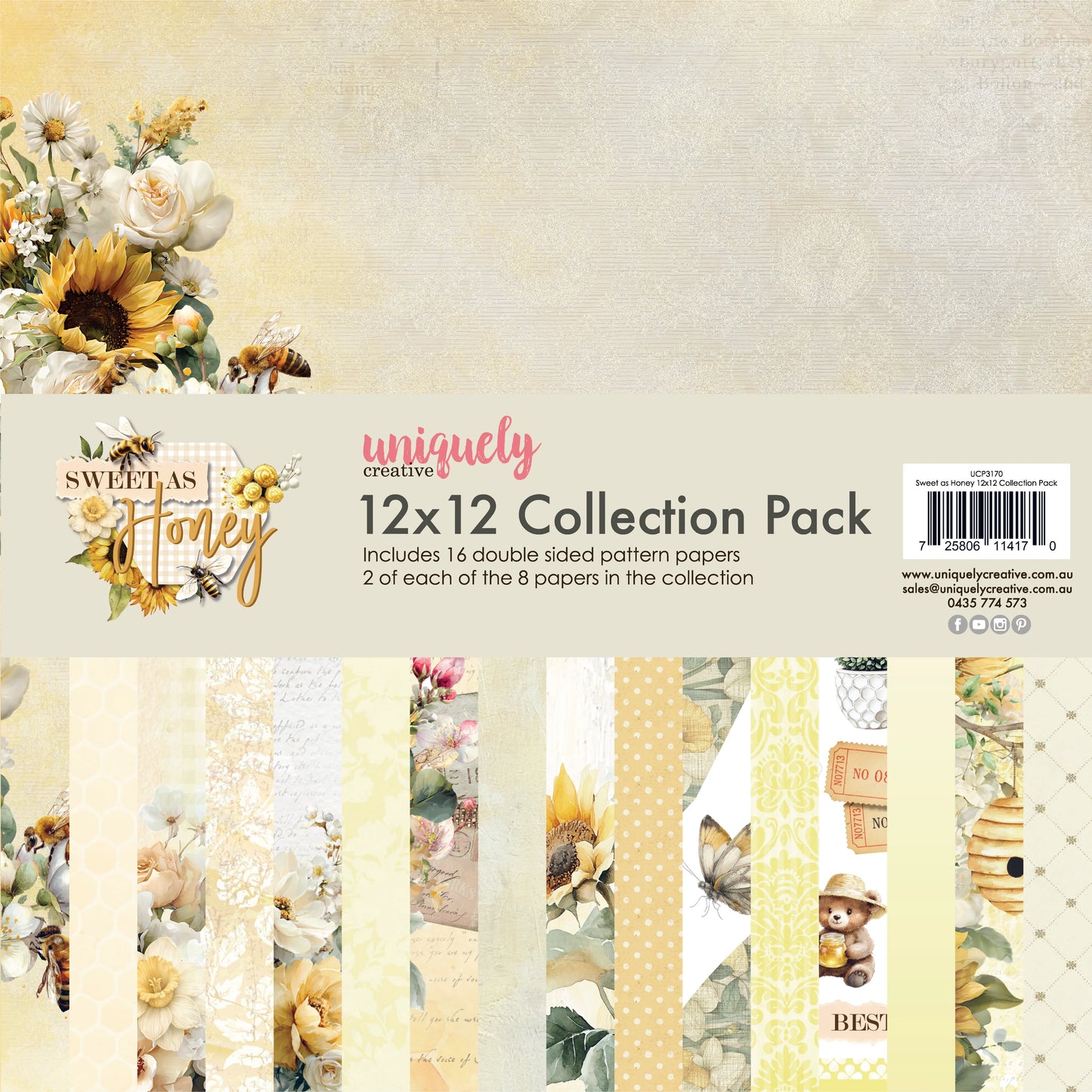 SWEET AS HONEY 12" x 12" COLLECTION PACK - UNIQUELY CREATIVE