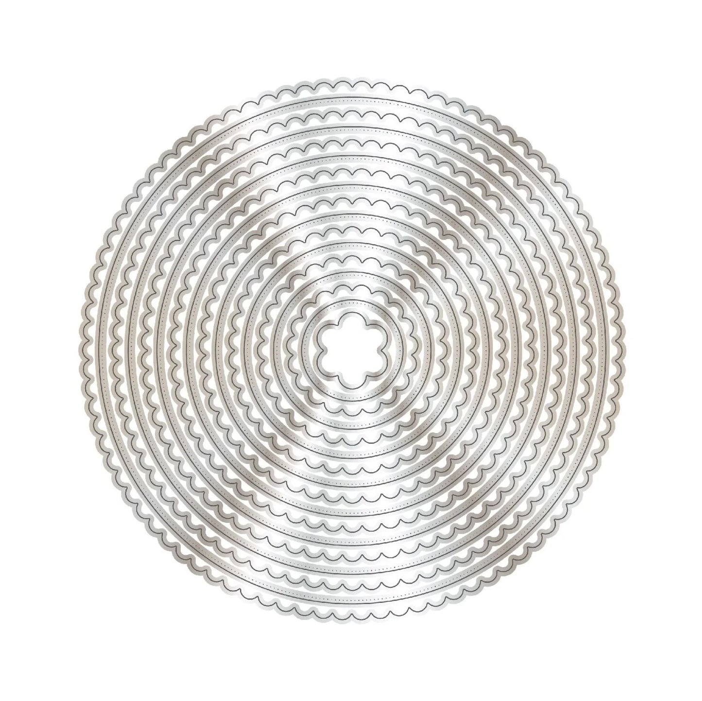 CHLOES CREATIVE CARDS 8" X 8" METAL DIE SET - SCALLOPED & PIERCED CIRCLES
