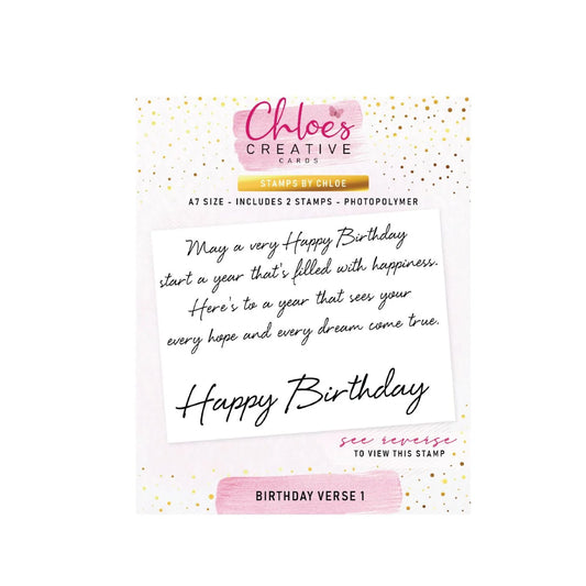 CHLOES CREATIVE CARDS BIRTHDAY VERSE 1 CLEAR PHOTOPOLYMER STAMP